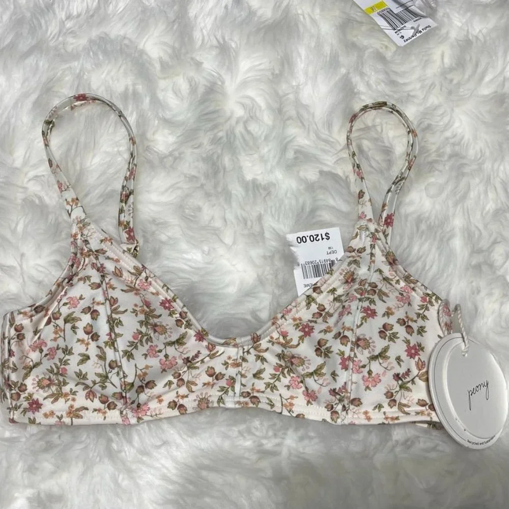 Peony Women's Size 2 Floral Bikini Top And Bottom NEW NWT - Picture 4 of 7